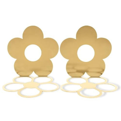 Kate Spade New York Gold Metal Flower 6 X 6 Bookends Book Stopper Set of 2, Flower *Damaged Packaging*