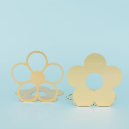 Kate Spade New York Gold Metal Flower 6 X 6 Bookends Book Stopper Set of 2, Flower *Damaged Packaging*