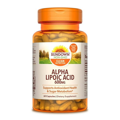 Sundown Naturals Super Alpha Lipoic Acid 600 mg, 60 Capsules *Exp 01/2026*