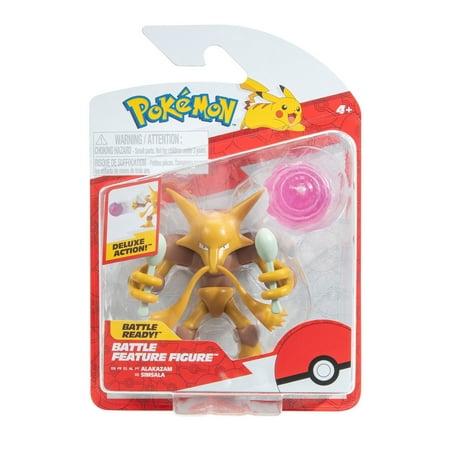 Pokemon - Alakazam Battle Ready Figure with Psychic Blast Accessory 4.5 inch
