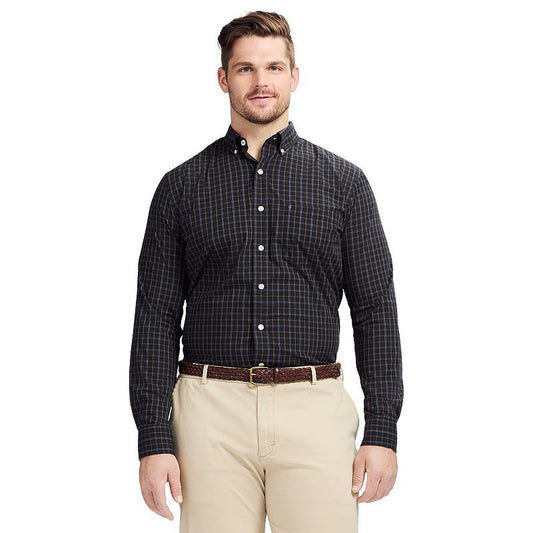 Big & Tall IZOD Performance Long Sleeve Plaid Button Down Shirt **SIZE - MEN XL TALL**