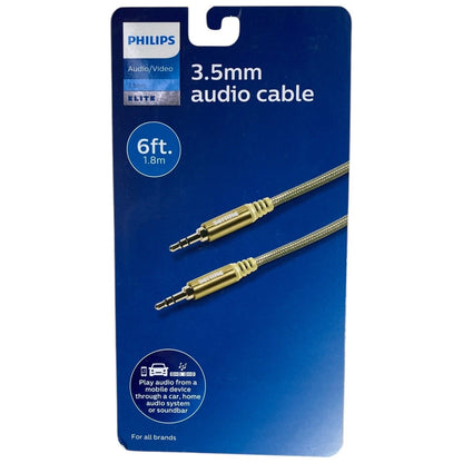 Philips Auxiliary Cable 3.5mm Elite 6ft -  Champagne