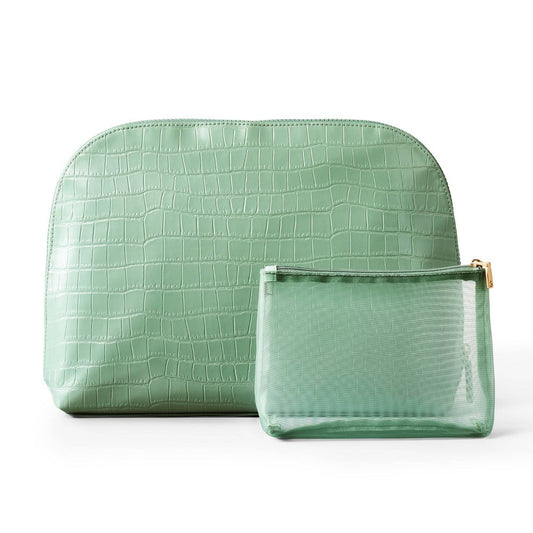 Sonia Kashuk Large Travel Makeup and Toiletry Bag Set - 2pc - Sage Croc