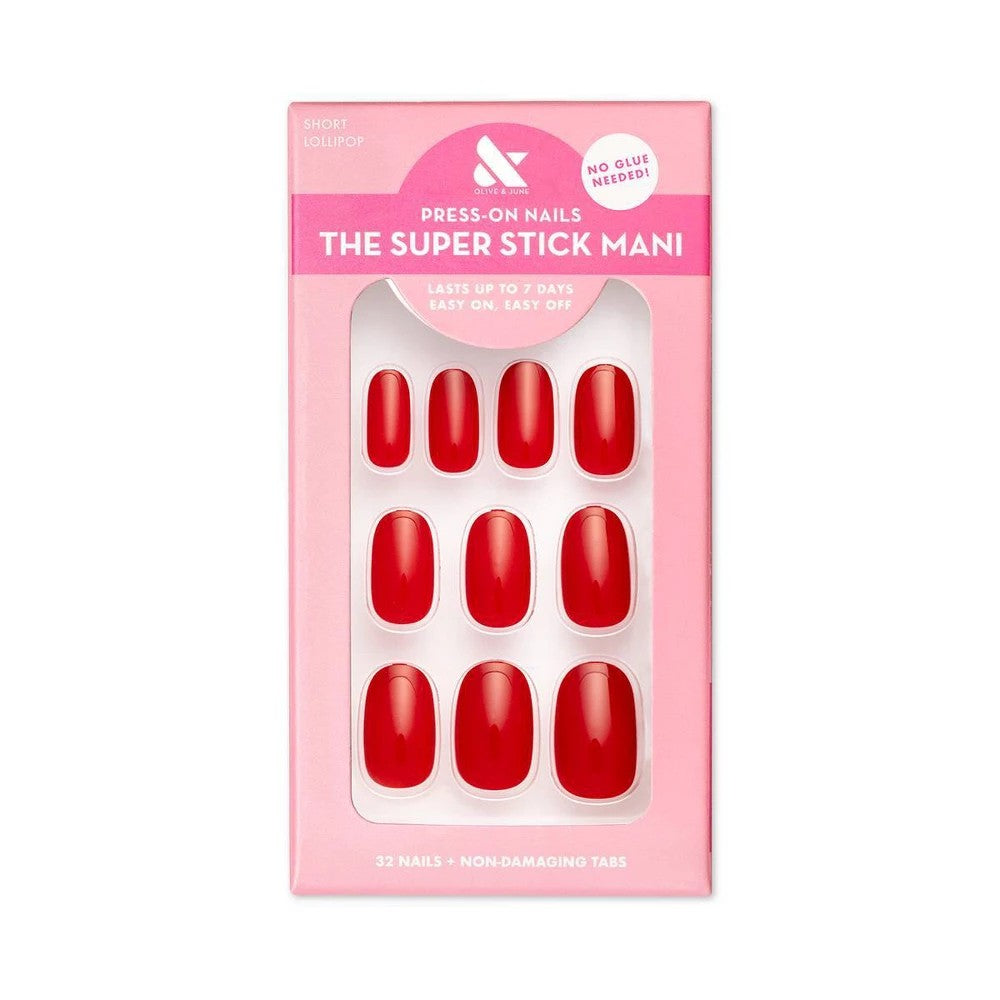 Olive & June Press-on Fake Nails - Round Short - Lollipop - 32ct