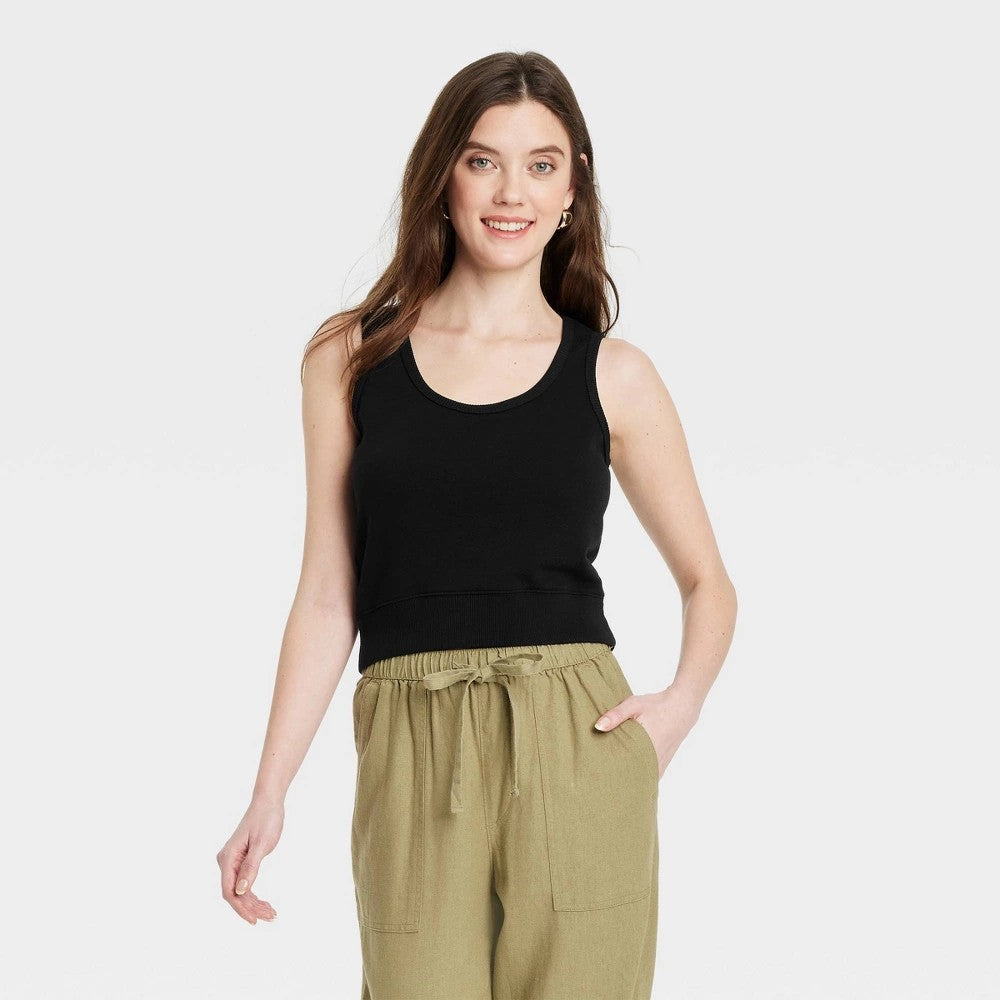 Women's XL - Leisure Studio French Terry Tank Top - Universal Thread Black