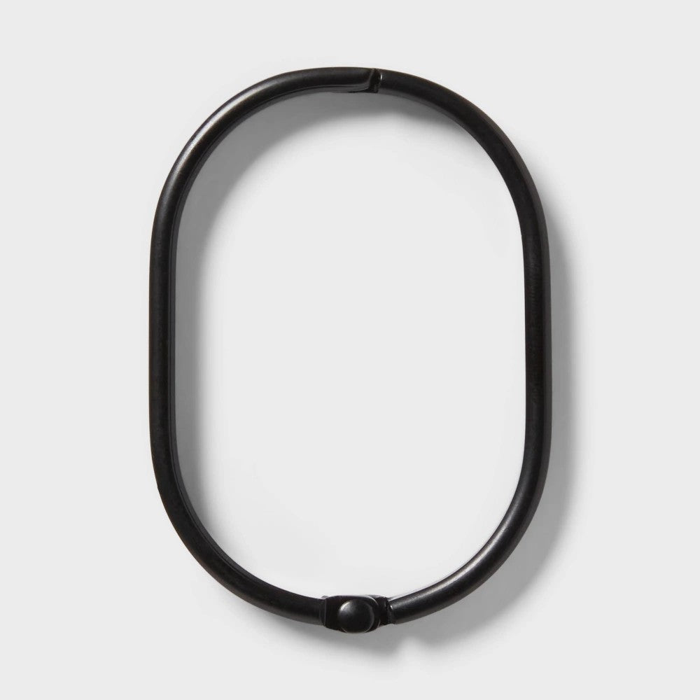 Oval Shower Curtain Rings Black - Threshold