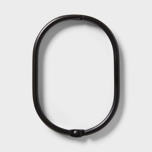Oval Shower Curtain Rings Black - Threshold