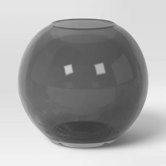Glass Round Vase Black