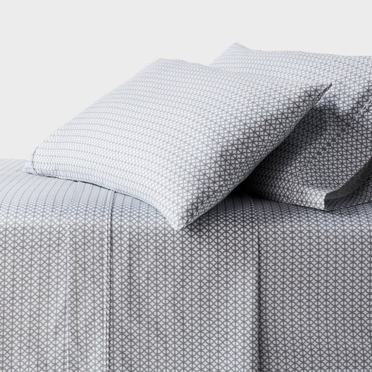 Full 400 Thread Count Performance Sheet Set Blue Geo