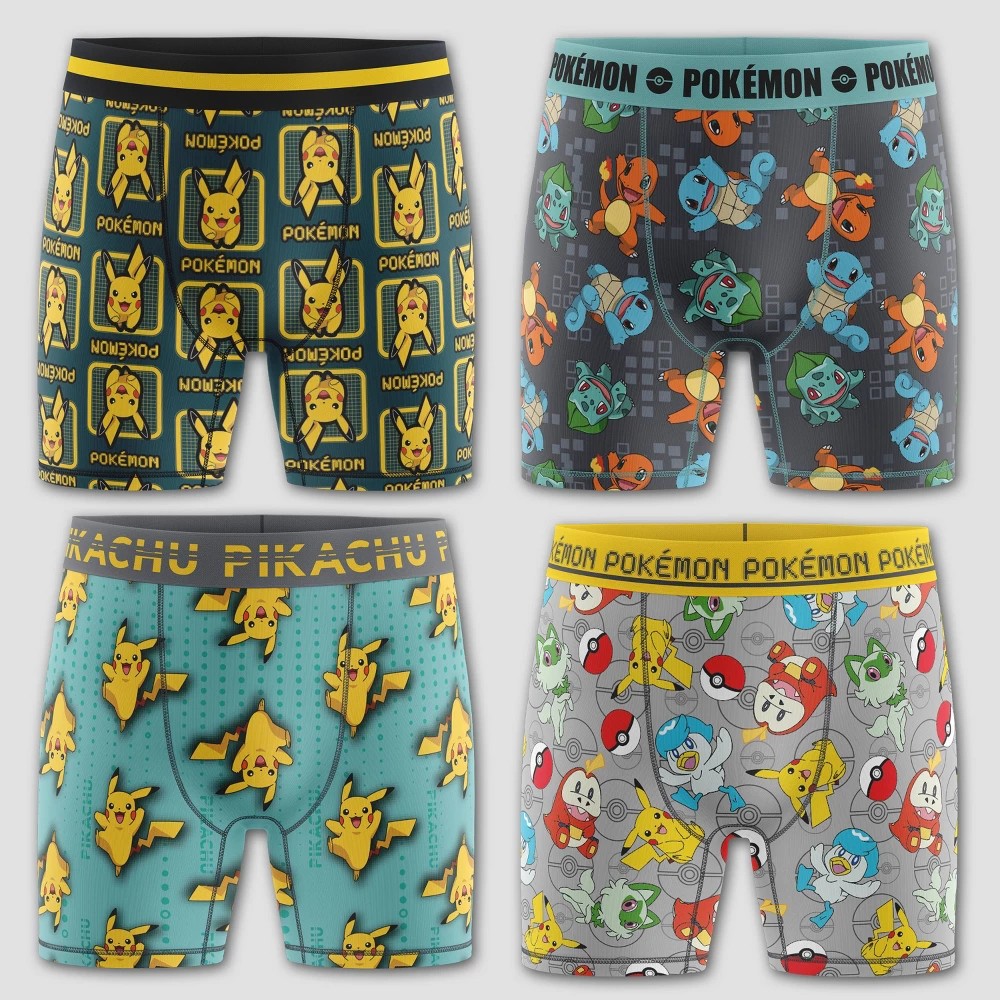 Boys' Size 8 Pokemon 4pk Athletic Boxer Briefs