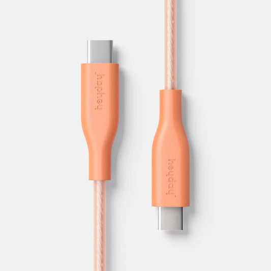3' USB-C to USB-C Silicone Translucent Jelly Charging Cable - Heyday  Peach