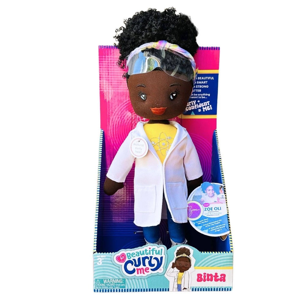 Beautiful Curly Me Binta Scientist Doll 14-In