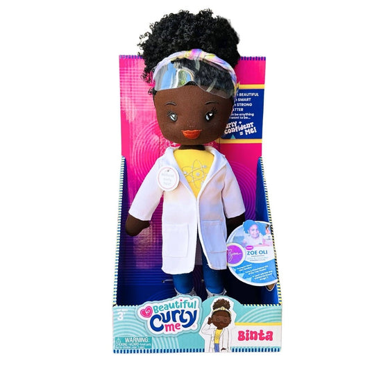 Beautiful Curly Me Binta Scientist Doll 14-In