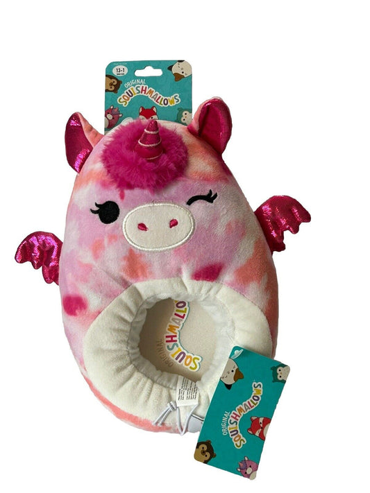 Squishmallows Girls Size 13/1 Pink Magical Unicorn Slippers New
