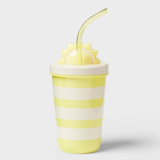 17 Fl Oz Tumbler with Figural Sun Lid Yellow - Sun Squad