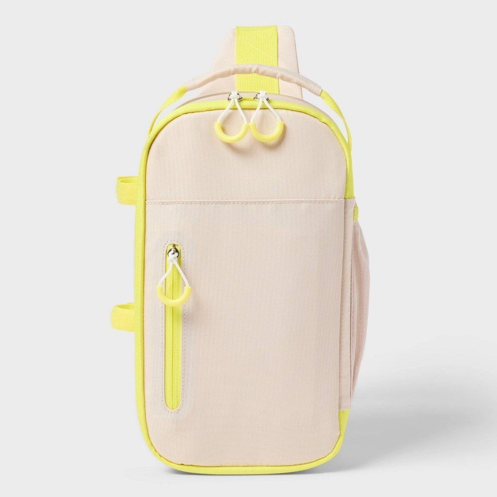 Sun Squad 6 Cans/4.5qt Soft Sided Cooler - Beige with Yellow