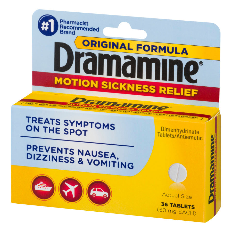 Dramamine Tablets Original Formula **EXP 01/2027** **PACKAGING ART DIFFERS SLIGHTLY**