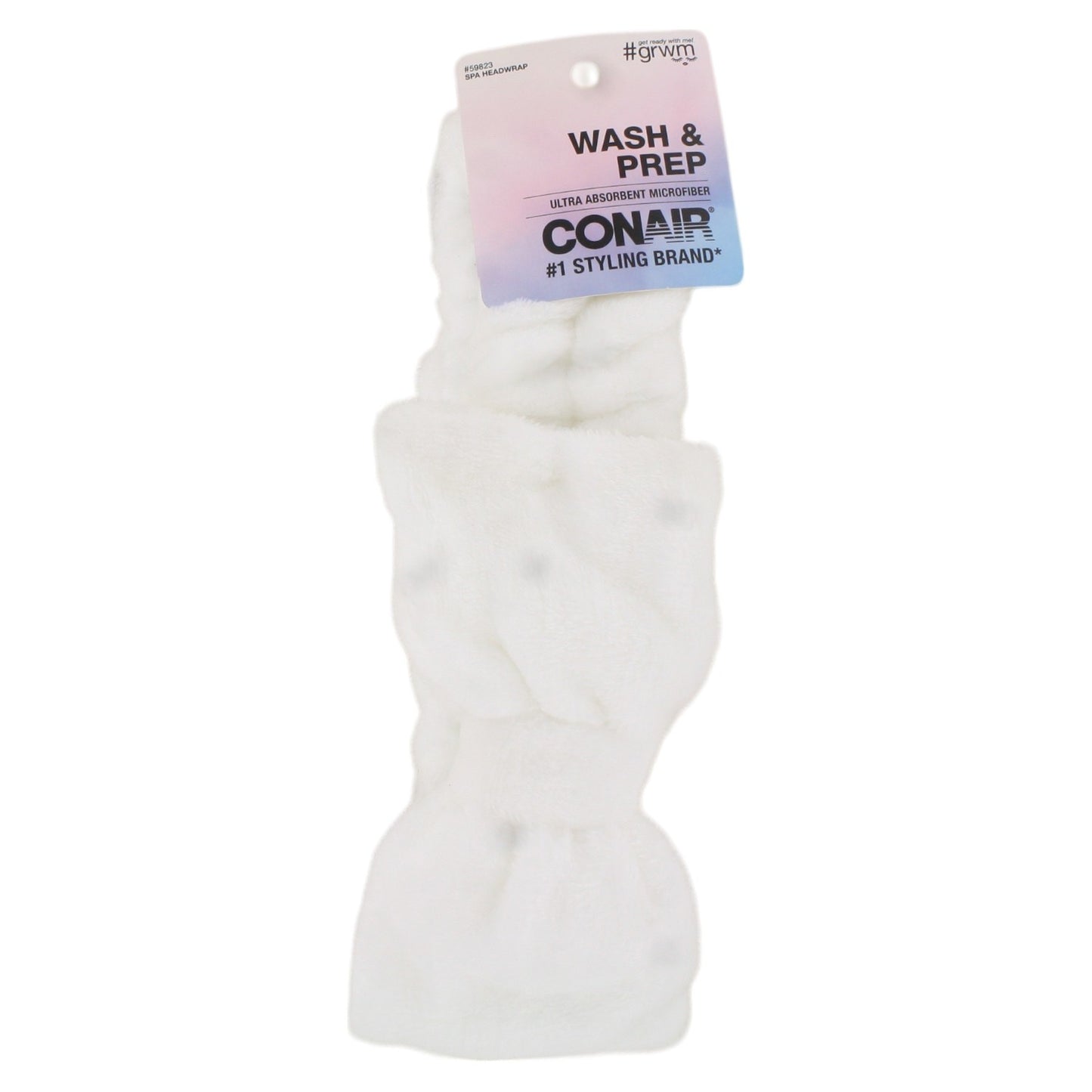 Conair Wash & Prep Ultra Absorbent Microfiber Spa Headwrap, White, 1-Count