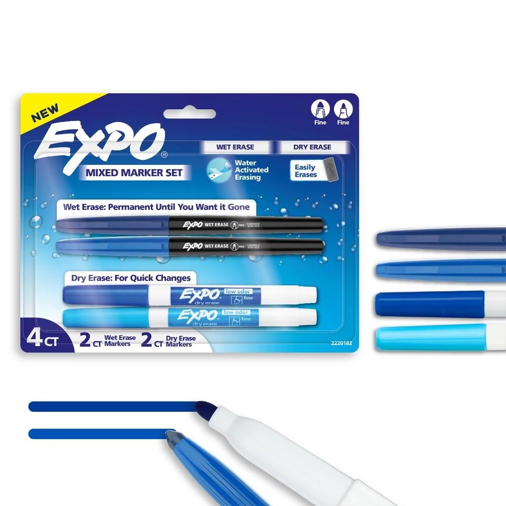 EXPO 4ct Asst Dry Erase Marker (Blue)