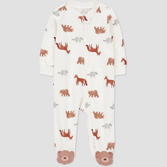 Baby 3M - Carter's Just One You Wilderness Animals Sleep N' Play - Cream