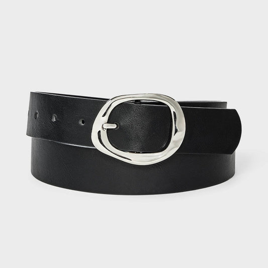 Wavy Center Buckle Belt - S, a New Day Black