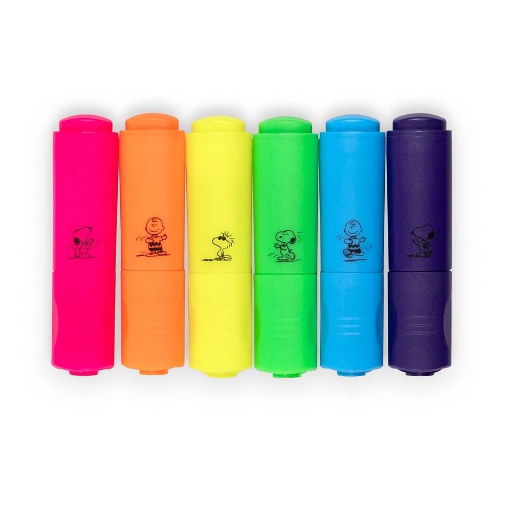 Yoobi 6pk Peanuts Highlighter Mini Snoopy Dance, School Supplies
