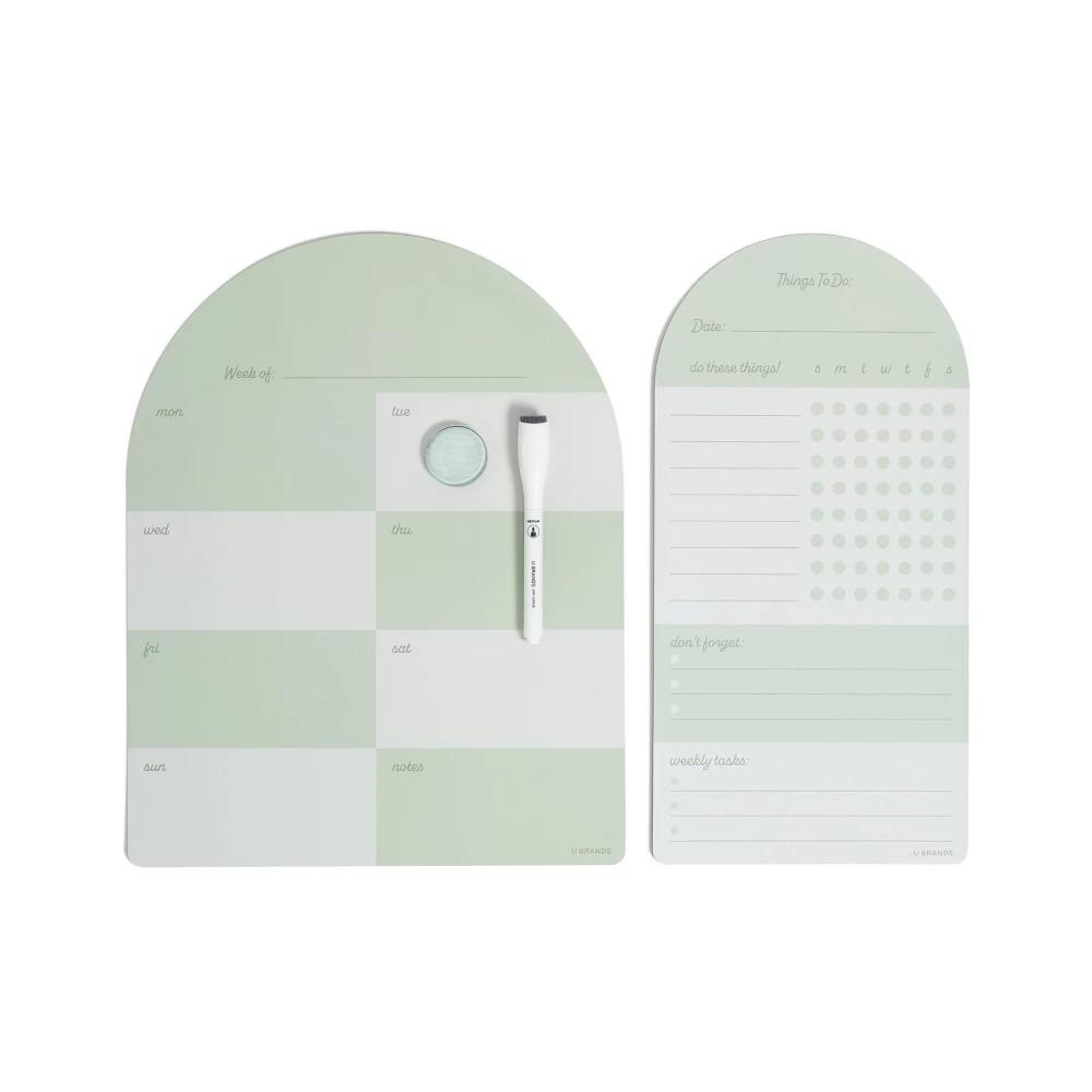 Sage Green 4-Piece Arch Weekly Dry Erase