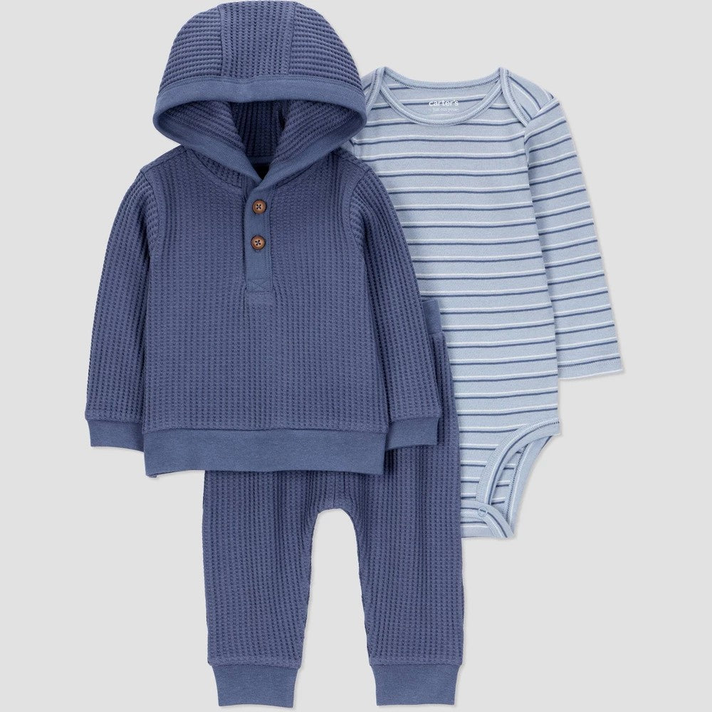 Carter's Baby Size 6M Just One You  Baby Boys' 3pc Striped Top & Bottom Set - Blue