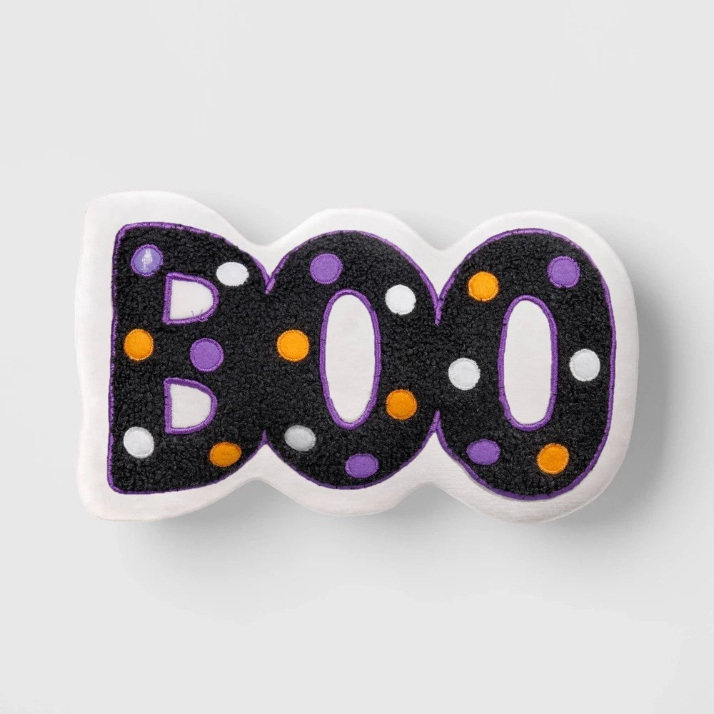 8.5x13 Inch Lit 'Boo' Novelty Shaped Throw Pillow - Hyde and EEK! Boutique