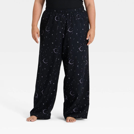 Women's Halloween Celestial Flannel Pajama Pants - Hyde and EEK! Boutique  Black 2X