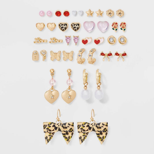 Girls' 20pk Leopard Earring Set - Art Class