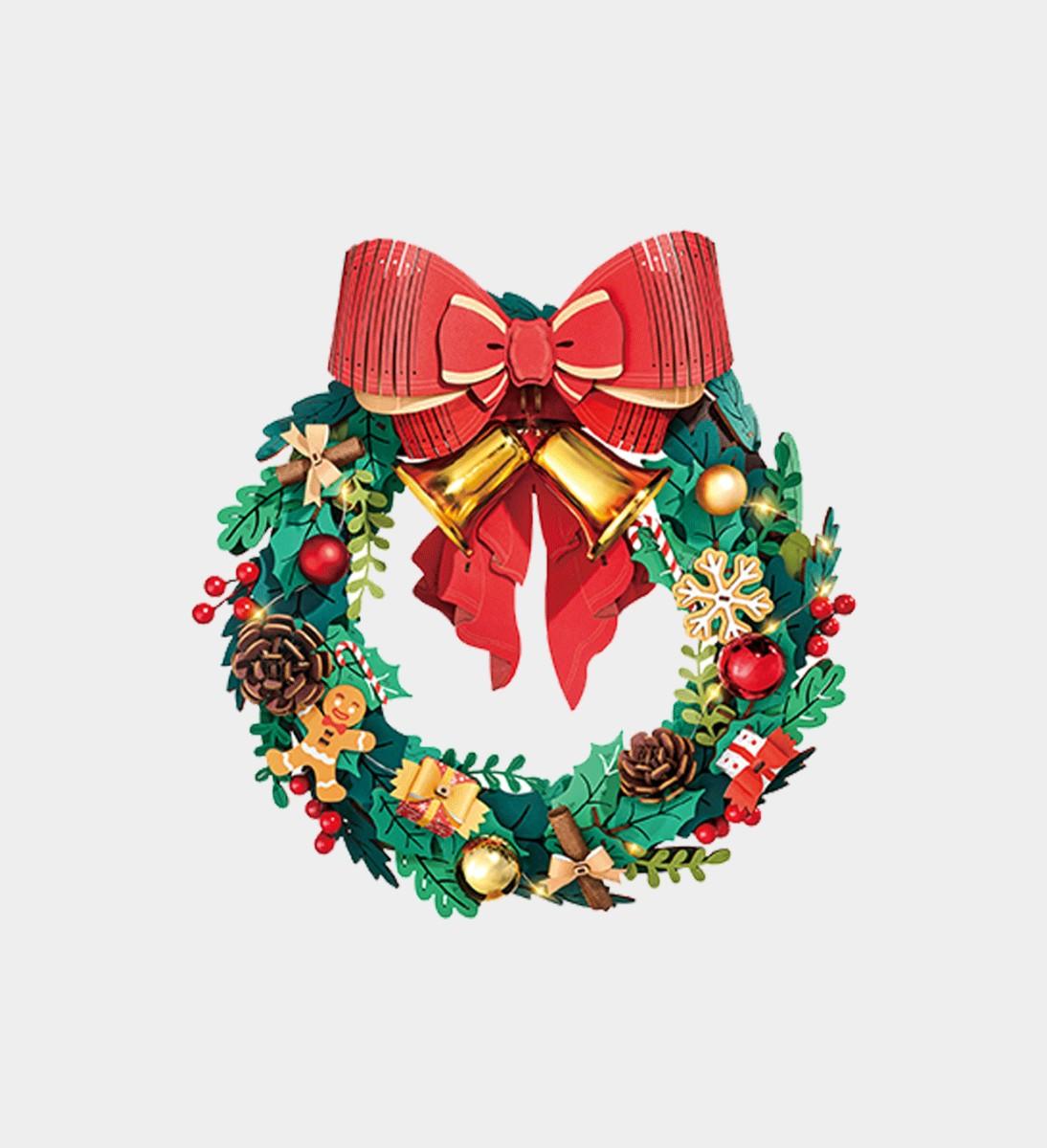 Rolife LED Christmas Wreath 3D Wooden Puzzle 252PCS