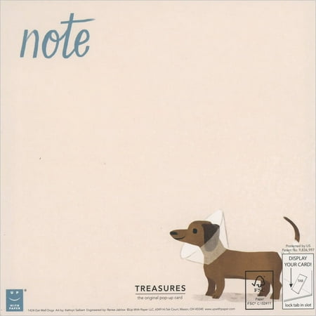 Up With Paper Get Well Dogs: White, Brown and Tan Dogs with Gauze Wraps and Bandages 5-Inch 3D Pop-Up Get Well Card