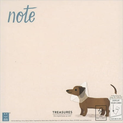 Up With Paper Get Well Dogs: White, Brown and Tan Dogs with Gauze Wraps and Bandages 5-Inch 3D Pop-Up Get Well Card