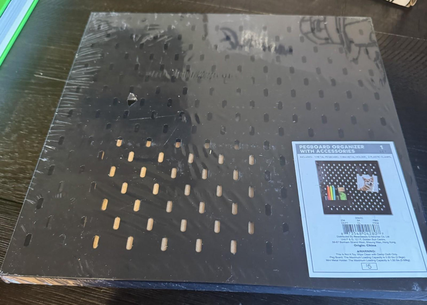Newclassic Black Metal Pegboard Organizer
