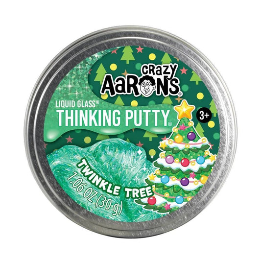 Crazy Aaron's Twinkle Tree Liquid Glass Thinking Putty Tin - Clear