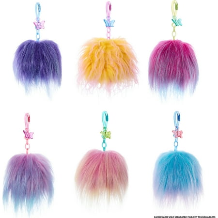 DreamWorks Trolls Band Together Rainbow Pom Poms Keychains with Surprise Mini Doll, Rainbow Series 2