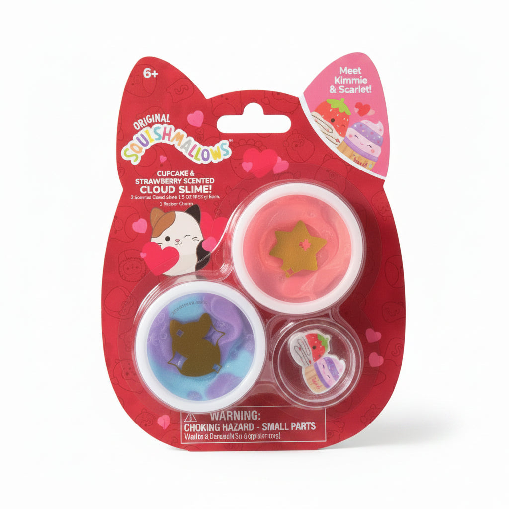 Squishmallows Cupcake & Strawberry Scented Cloud Slime (Color Chosen At Random)