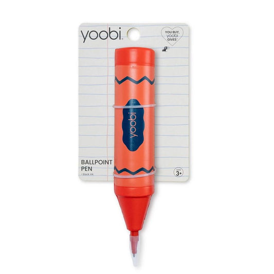 Yoobi Squishy Red Crayon Ballpoint Pen 1.0mm Black Ink