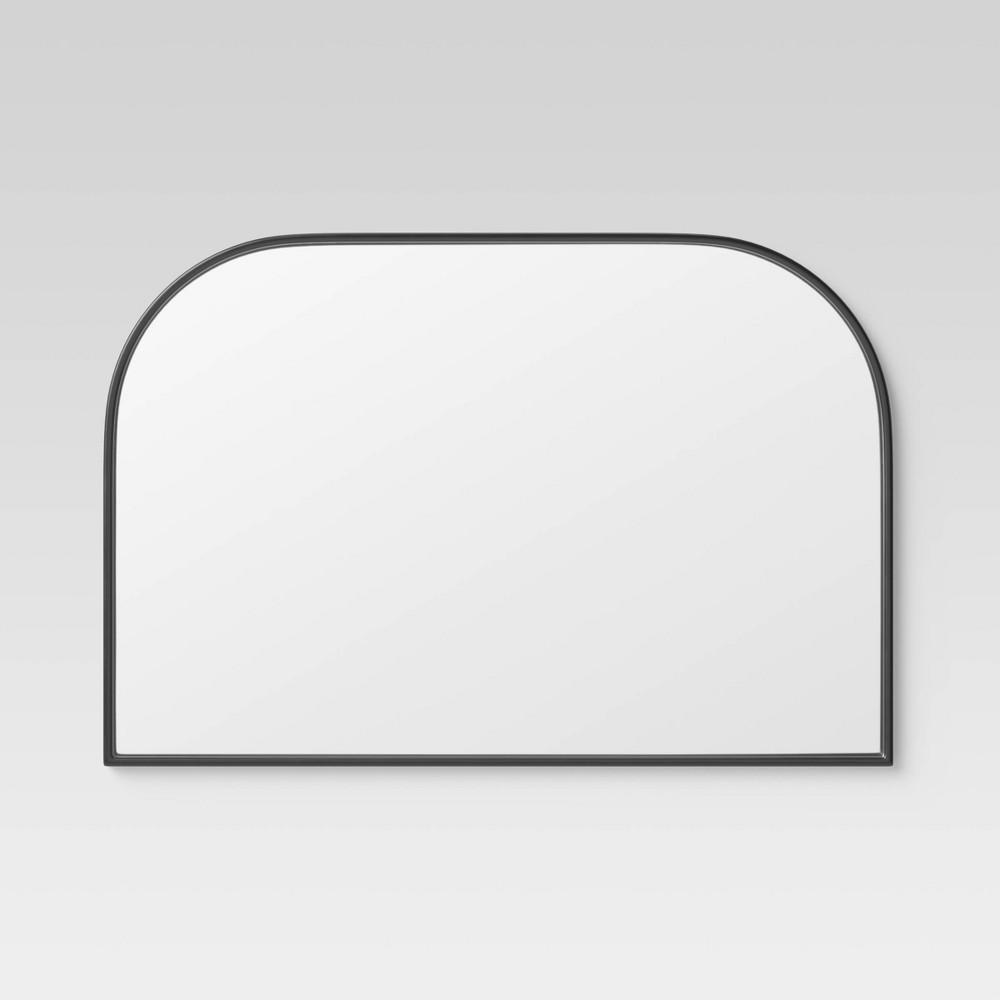 Over the Mantel Mirror Natural MDF Back Black