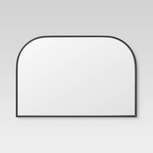 Over the Mantel Mirror Natural MDF Back Black