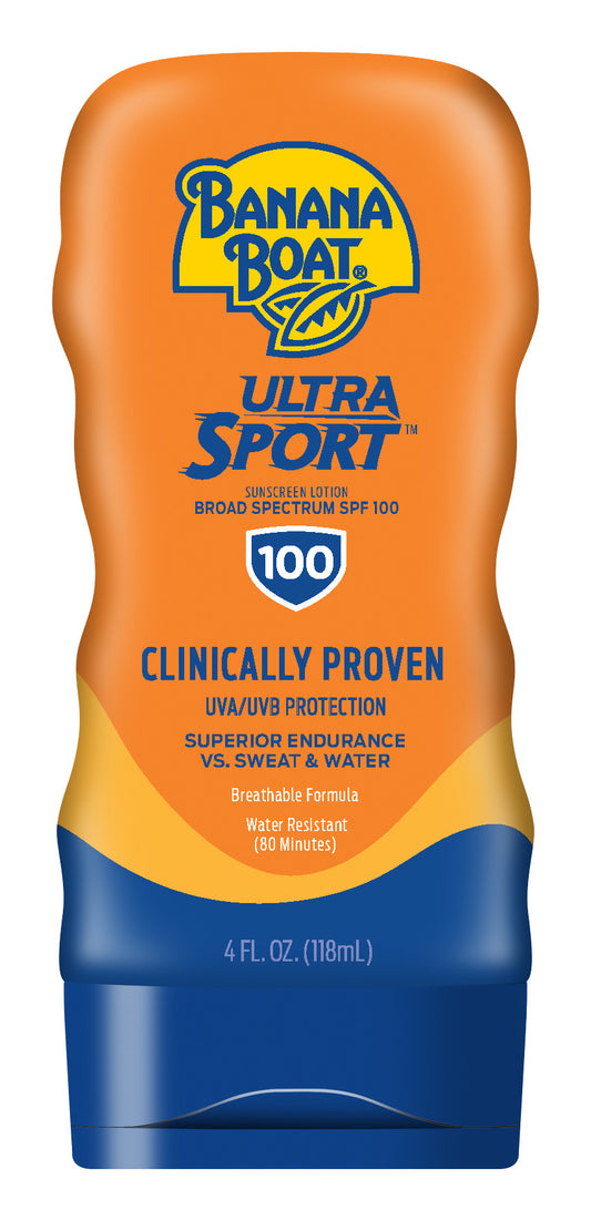 Banana Boat Sport Performance Broad Spectrum Sunscreen Lotion - 4 oz. - SPF100 **Exp 1/26**