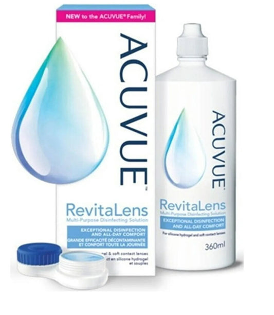 ACUVUE RevitaLens Multi-Purpose Disinfecting Solution 360ml **Damaged Packaging** **Exp 10-15-25**