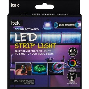 Itek Sound Activated LED Strip Light 6.5 Feet Length