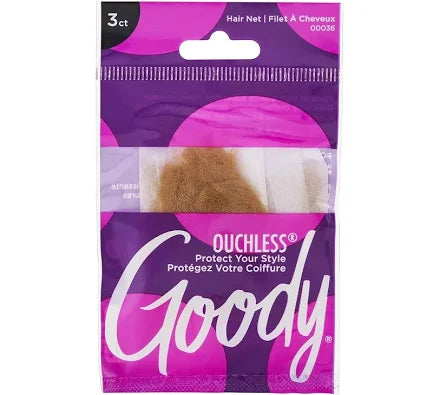 Goody Ouchless Hair Net, Light Brown 3 ct