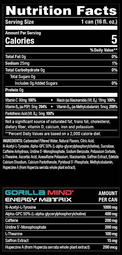 Gorilla Mind Black Cherry Vanilla *Damaged Packaging* *Exp 06/19/2026*