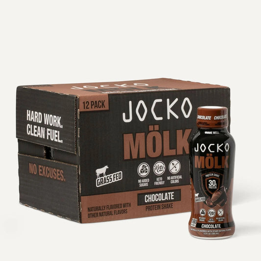Jocko Molk Protein Shake Chocolate11 fl oz Bottles 12 ct *Best By April 17 2026*