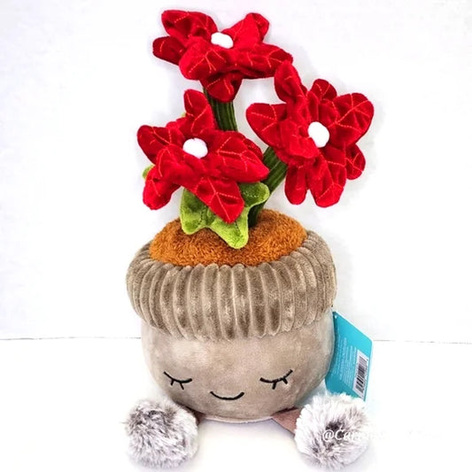 Play Right Hug Me 11 Inch Potted Red Poinsettia Flower Plant Plush Stuffed