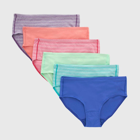 Girls' 10 Hanes 6pk Pure Microfiber Briefs - Colors May Vary