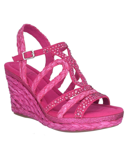 Women's 6.5 M Impo Omalia Platform Wedge Sandals Pop Pink *Minor Box Damage*